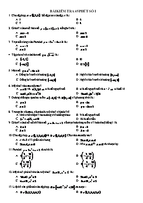 Bài kiểm tra 45 phút số I môn Toán 10